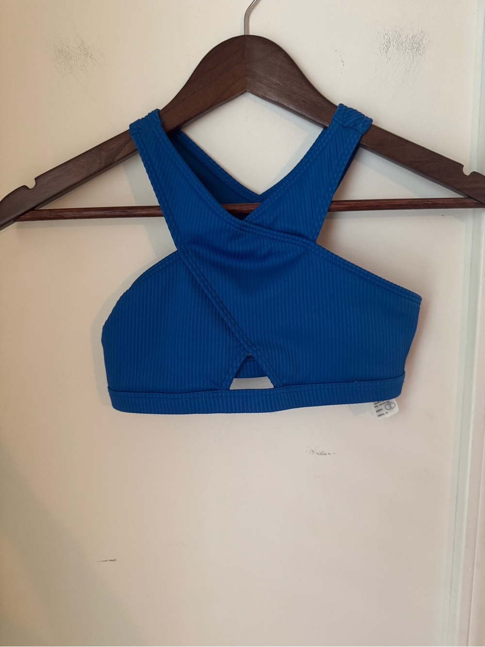 abercrombie kids Blue Ribbed Cross-Back Swim Top Size 7/8